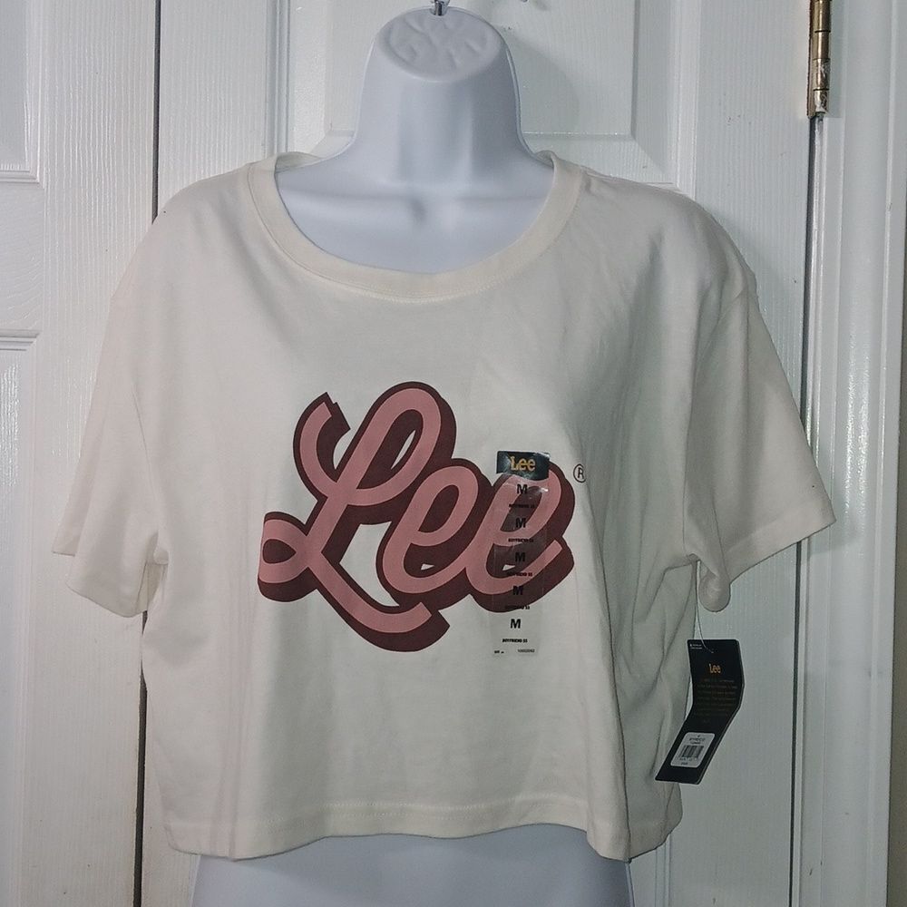 Lee short sleeve cropped boyfriend SS Lee logo tshirt  Sz M NWT